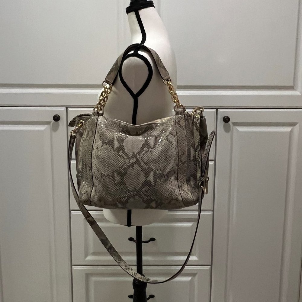 *New* Michael Kors Python Leather, Cross Body Cha… - image 2